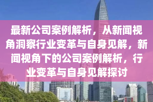 最新公司案例解析，從新聞視角洞察行業(yè)變革與自身見解，新聞視角下的公司案例解析，行業(yè)變革與自身見解探討